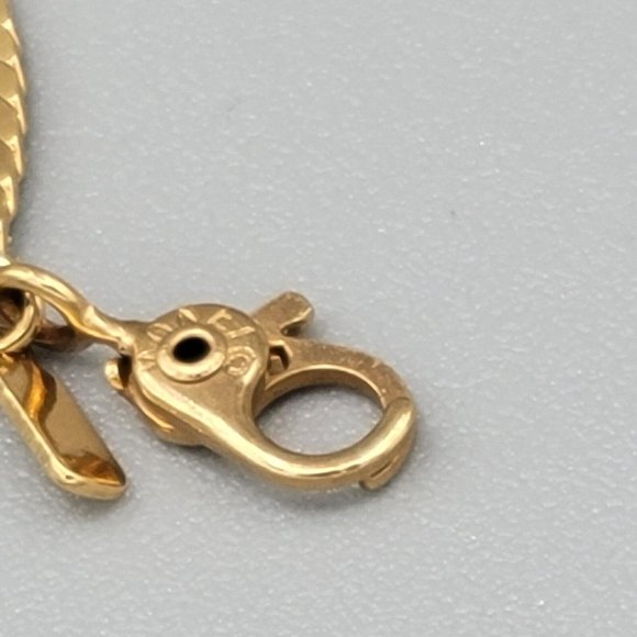 Monet Signed Gold Tone Herringbone Chain Necklace Single Strand 24 in Vintage - Picture 6 of 6